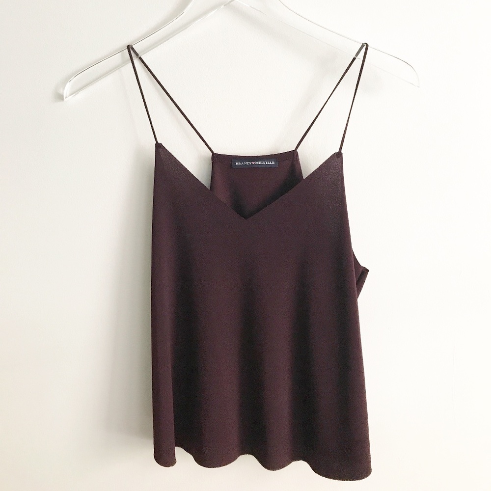 Brandy Melville Burgundy Rhianna Flowy Tank
